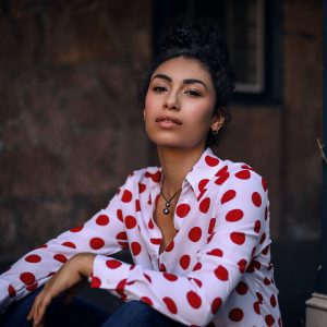 White and Red Dots